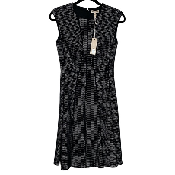 Rebecca Taylor Dress Size 4 Black White NWT - Picture 1 of 14